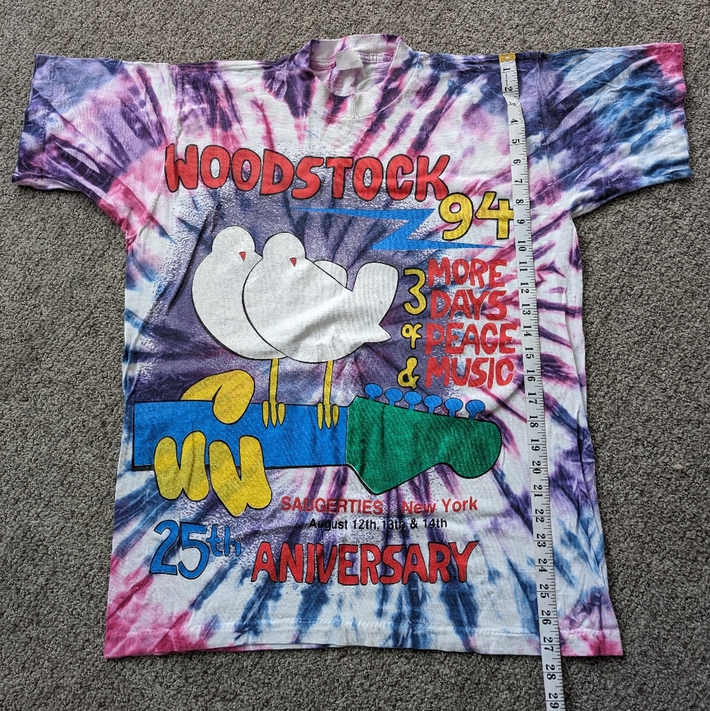 Vintage Woodstock Tshirt 1994 Original Tie Dye Woodstock t shirt